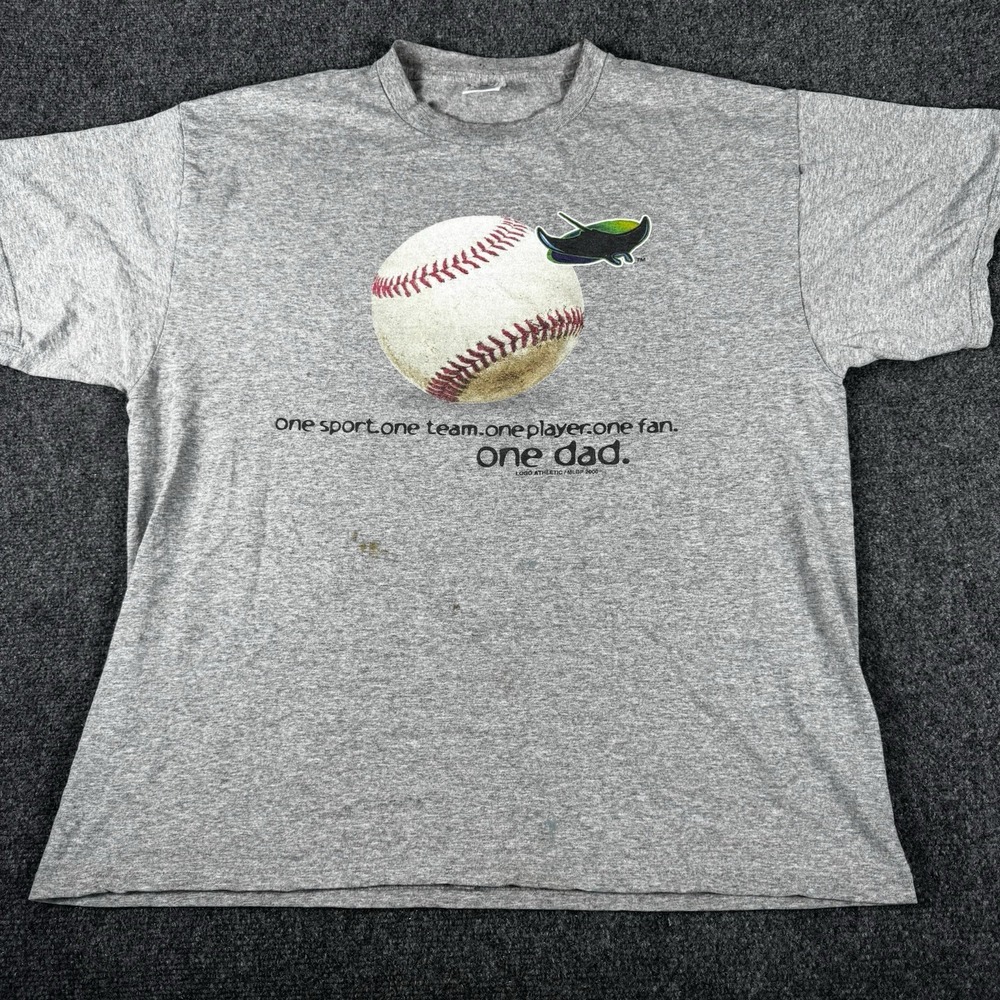 VINTAGE Tampa Bay Devil Rays Shirt Adult XL Gray MLB Baseball Mens Y2K